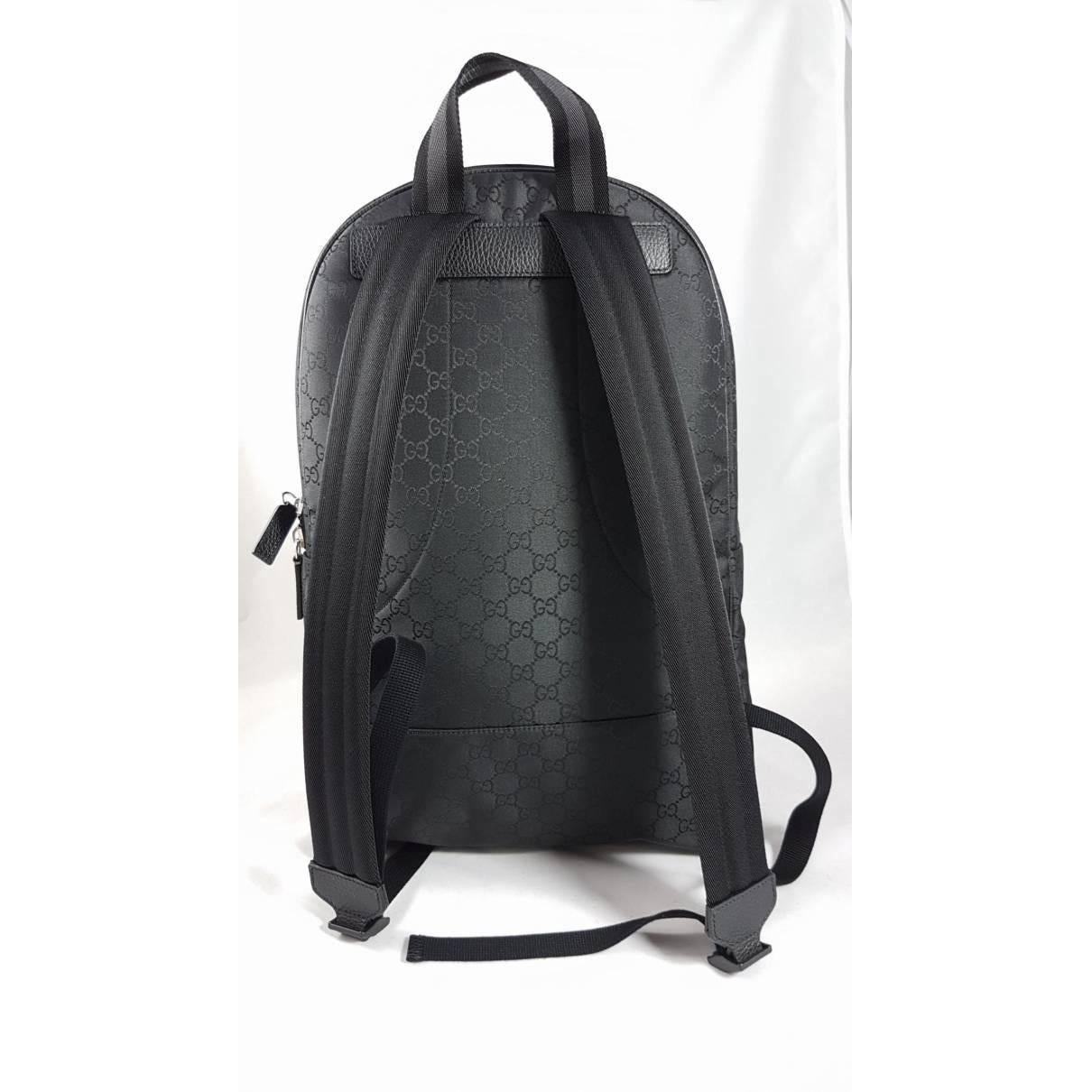 Women's Gucci Black GG Guccissima Backpack Bag For Sale
