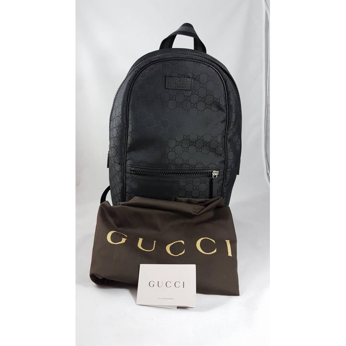 Gucci Black GG Guccissima Backpack Bag For Sale 4