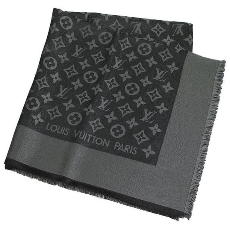 Louis Vuitton M75122 Monogram Shine Shawl Scarf Used from Japan