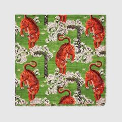 Gucci Bengal Tiger Print Multicolor Modal Silk Shawl
