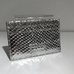Roberto Cavalli Snakeskin Cardholder, Silver