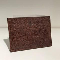 Roberto Cavalli Floral Leather Cardholder, Brown
