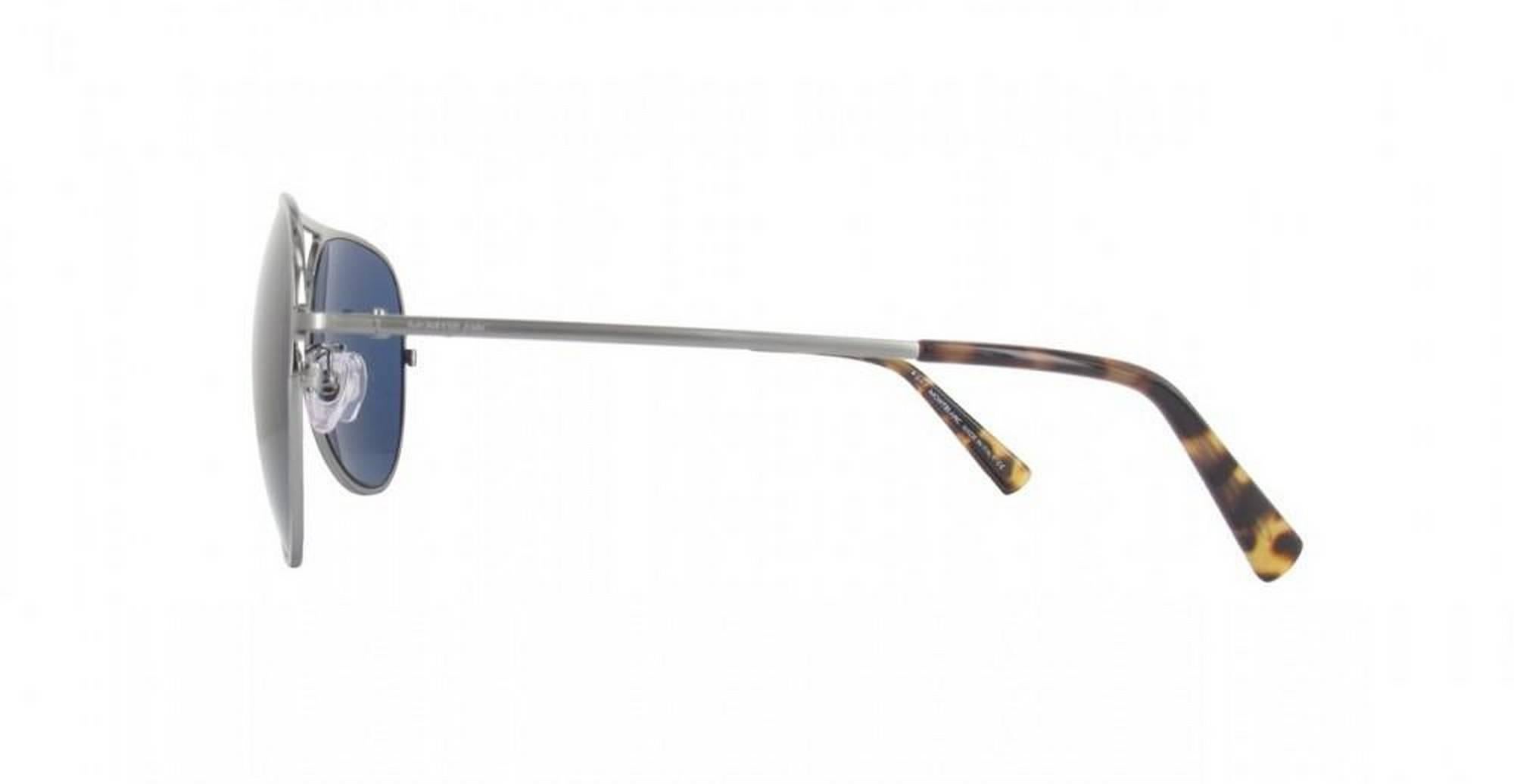 Gray Montblanc MB546SF-14V-62 Metal Bright Sparkling Ruthenium - Blue Sunglasses For Sale