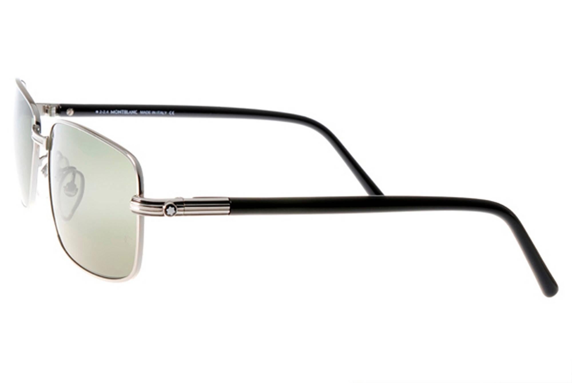 Beige Montblanc MB503T-16R-62 Metal Silver - Black Sunglasses