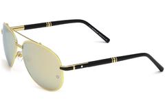 Montblanc MB511S-30G-62 Metal Shiny Endura Gold - Brown Sunglasses