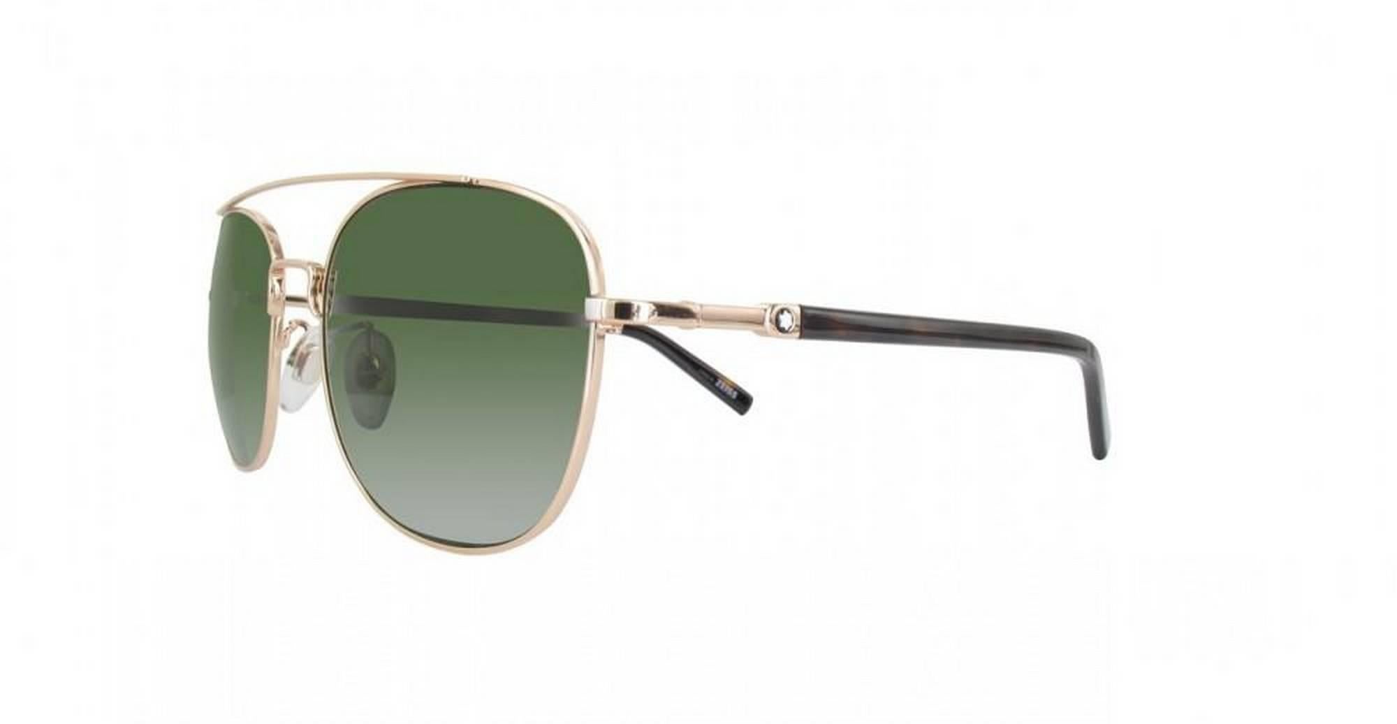 Montblanc MB597SF-28N-57 Metal Shimmering Rose Gold - Green Sunglasses
Brand: Montblanc
Style Code: MB597SF-28N-57
Frame: Metal
Color: Shimmering Rose Gold - Green
Brand new condition. 
Original case and cloth included. 
Made in Italy.