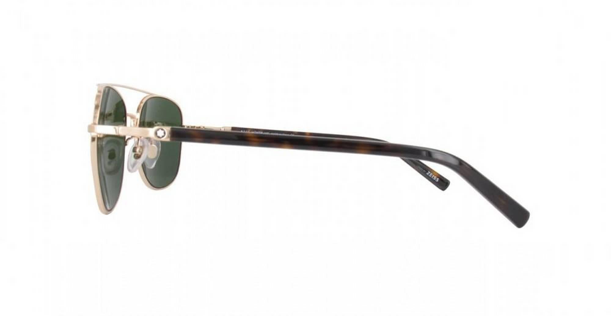Gray Montblanc MB597SF-28N-57 Metal Shimmering Rose Gold - Green Sunglasses For Sale