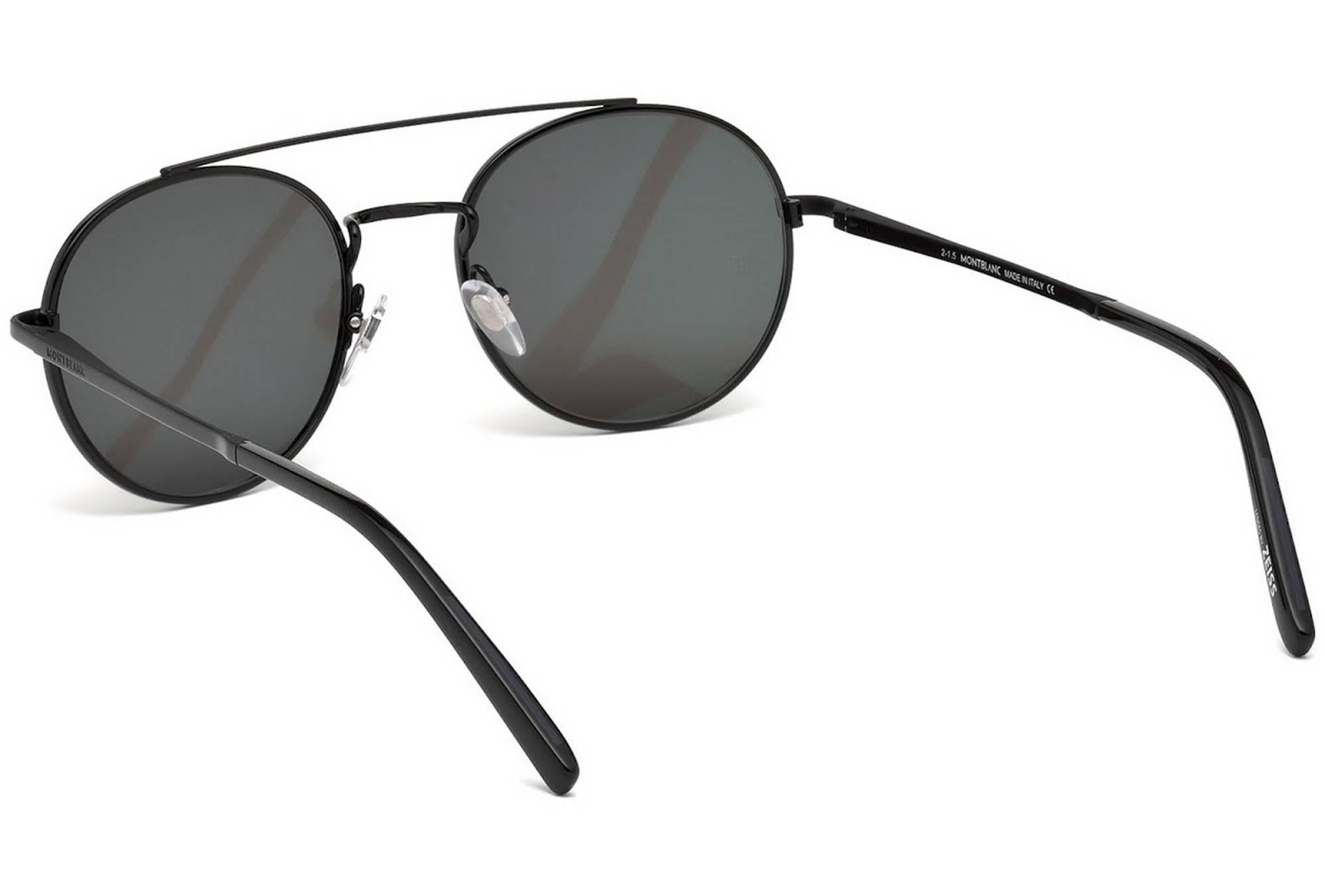 Montblanc MB604S-02C-51 Metal Matte Black / Smoke Sunglasses In New Condition For Sale In Los Angeles, CA