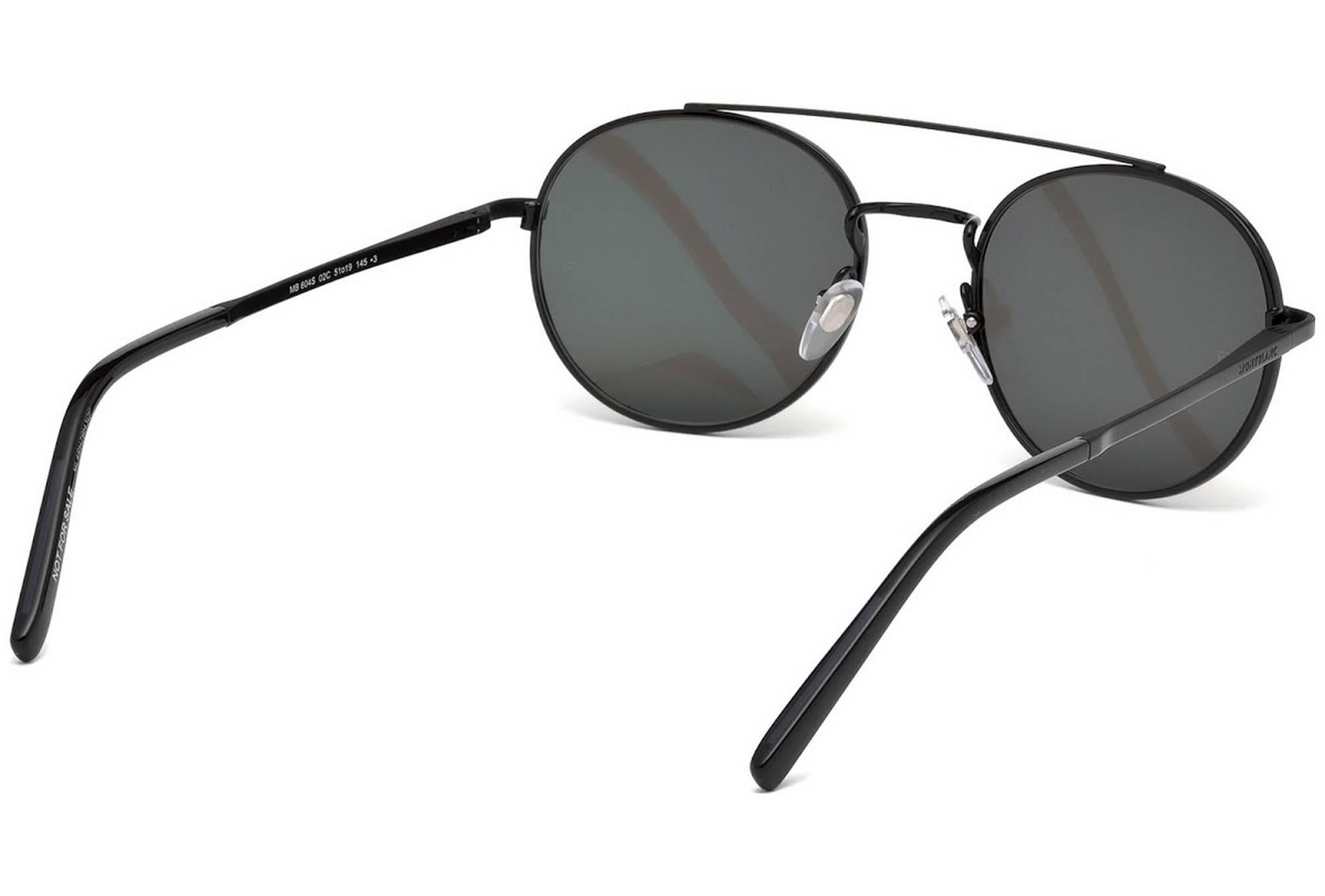 Montblanc MB604S-02C-51 Metal Matte Black / Smoke Sunglasses For Sale 1