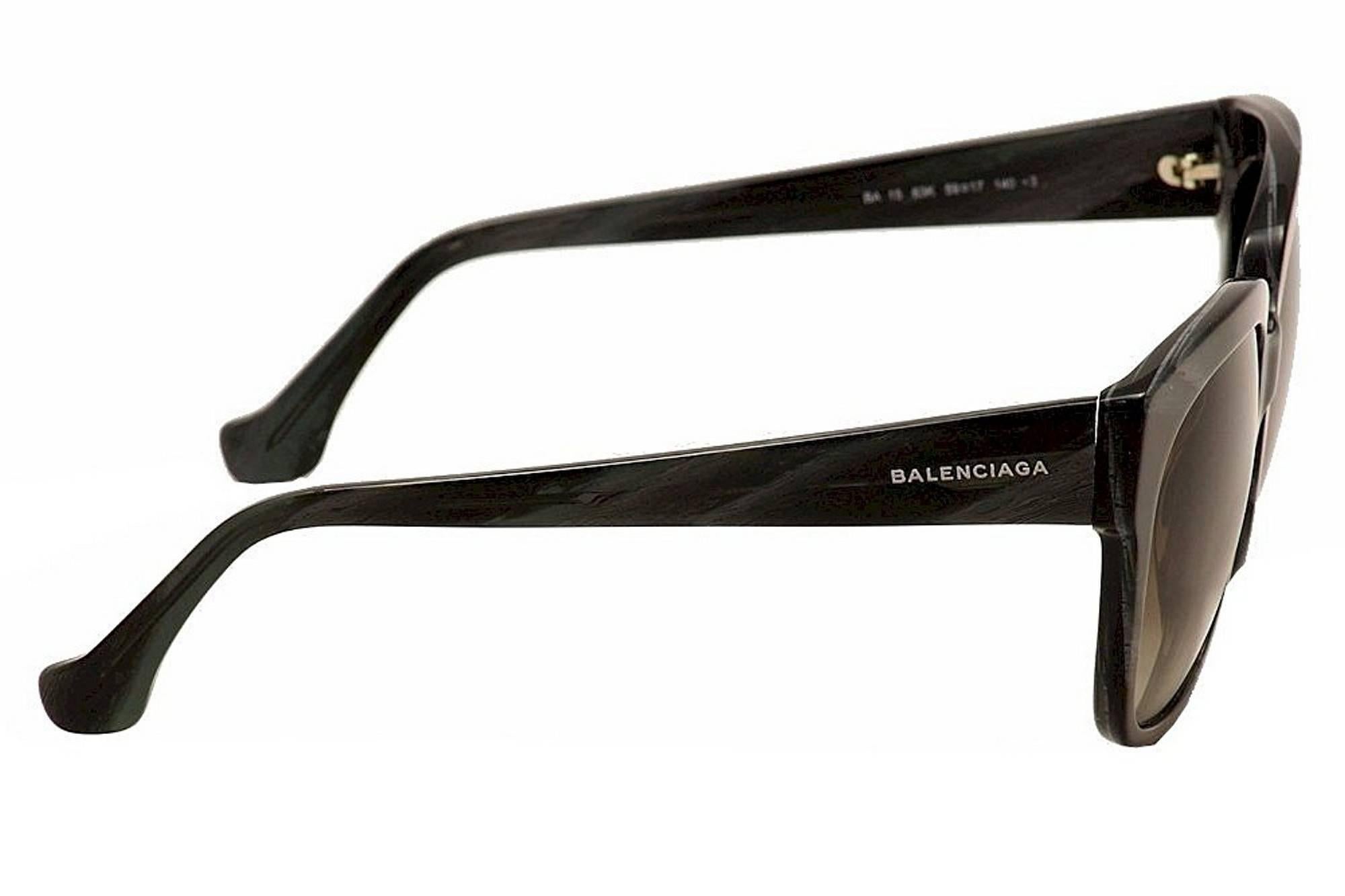 Balenciaga BA0015-63K-59 Black Horn / Gradient Roviex Sunglasses For Sale 1