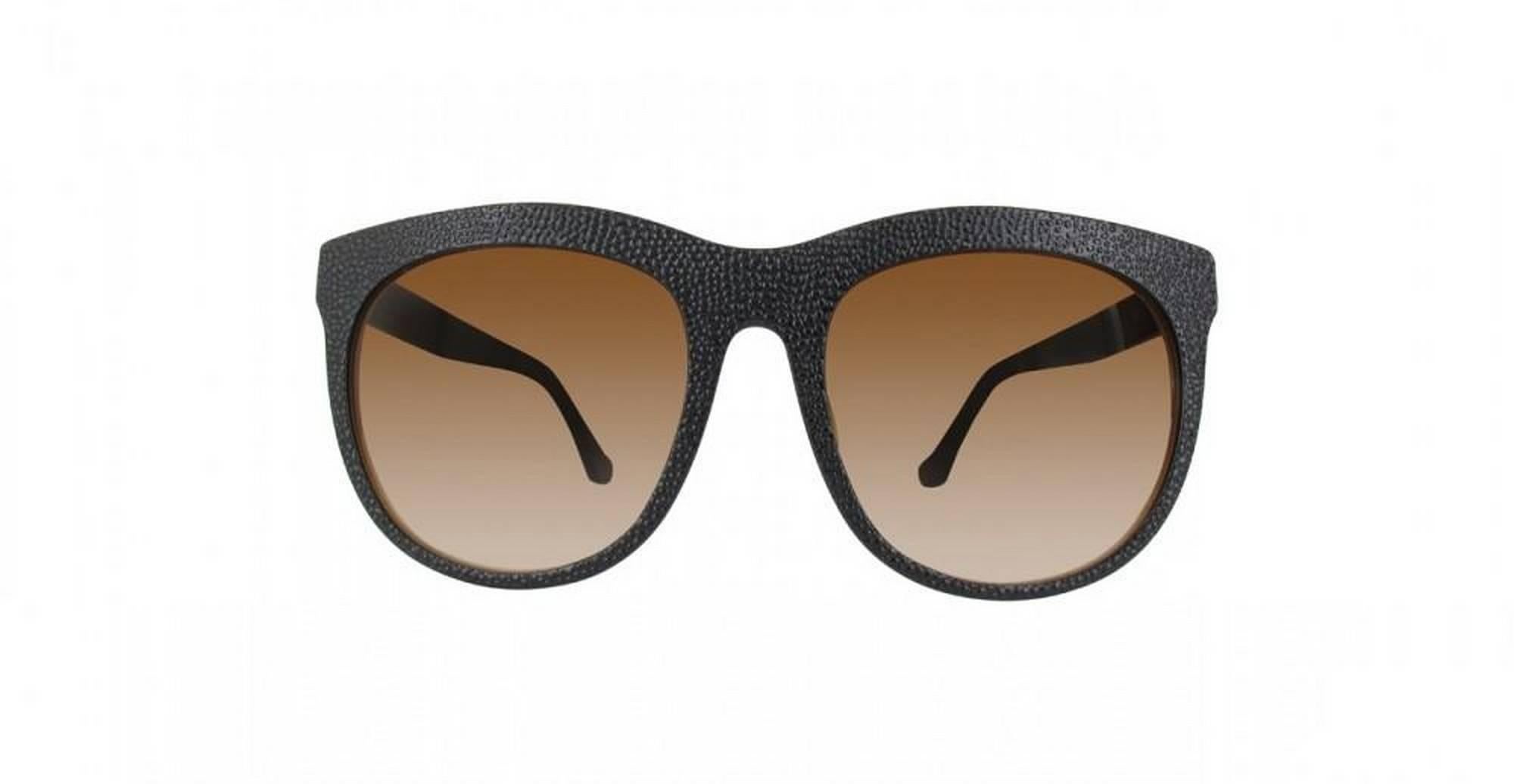 Gray Balenciaga BA0024F-04F-57 Black / White / Gradient Brown Sunglasses For Sale