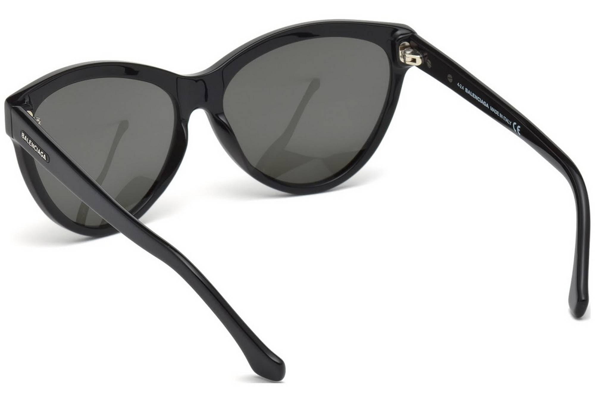 Gray Balenciaga BA0029-05N-59 Black/Other / Green Sunglasses For Sale