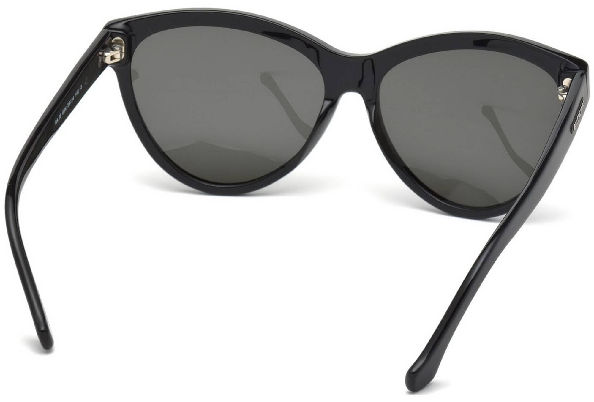 Balenciaga BA0029-05N-59 Black/Other / Green Sunglasses In New Condition For Sale In Los Angeles, CA