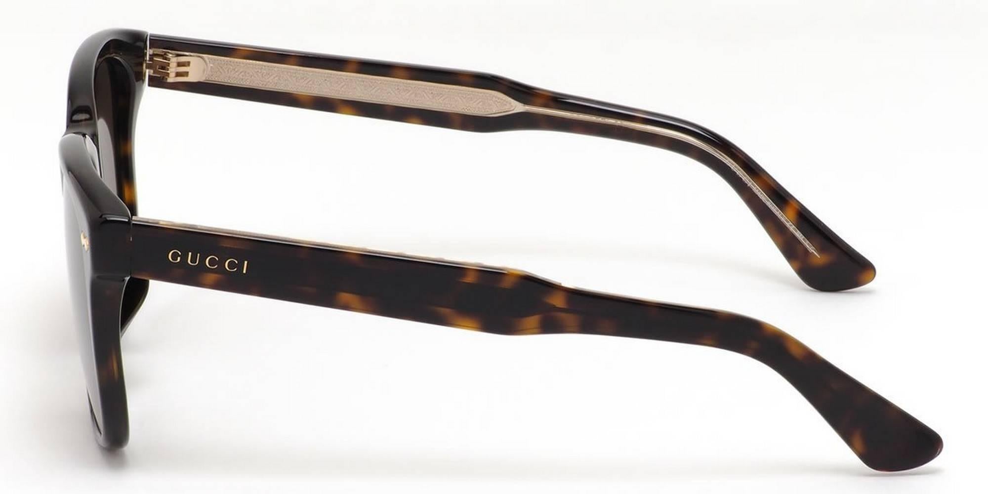 Gucci GG1140FS-KCLSP-57 Dark Havana / Brown Sunglasses In New Condition For Sale In Los Angeles, CA