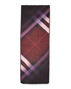 Burberry Ombre Check Silk Plum Scarf