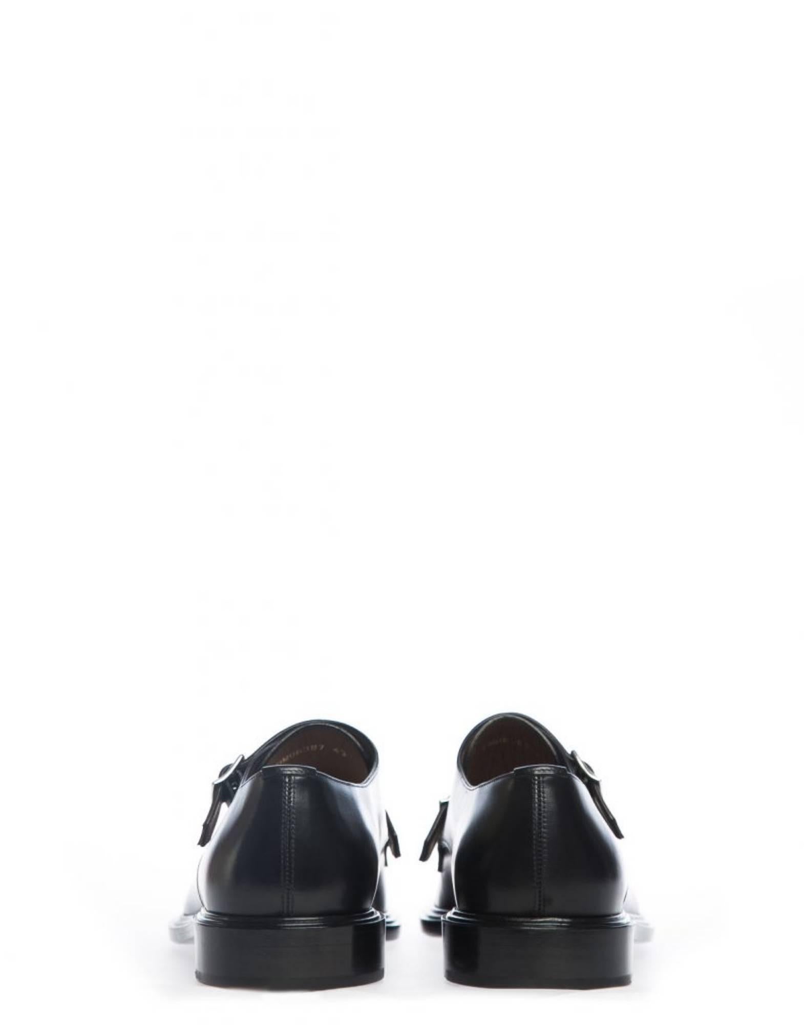 Black Givenchy Double Buckle Monk Strap Shoes (Size - 42) For Sale