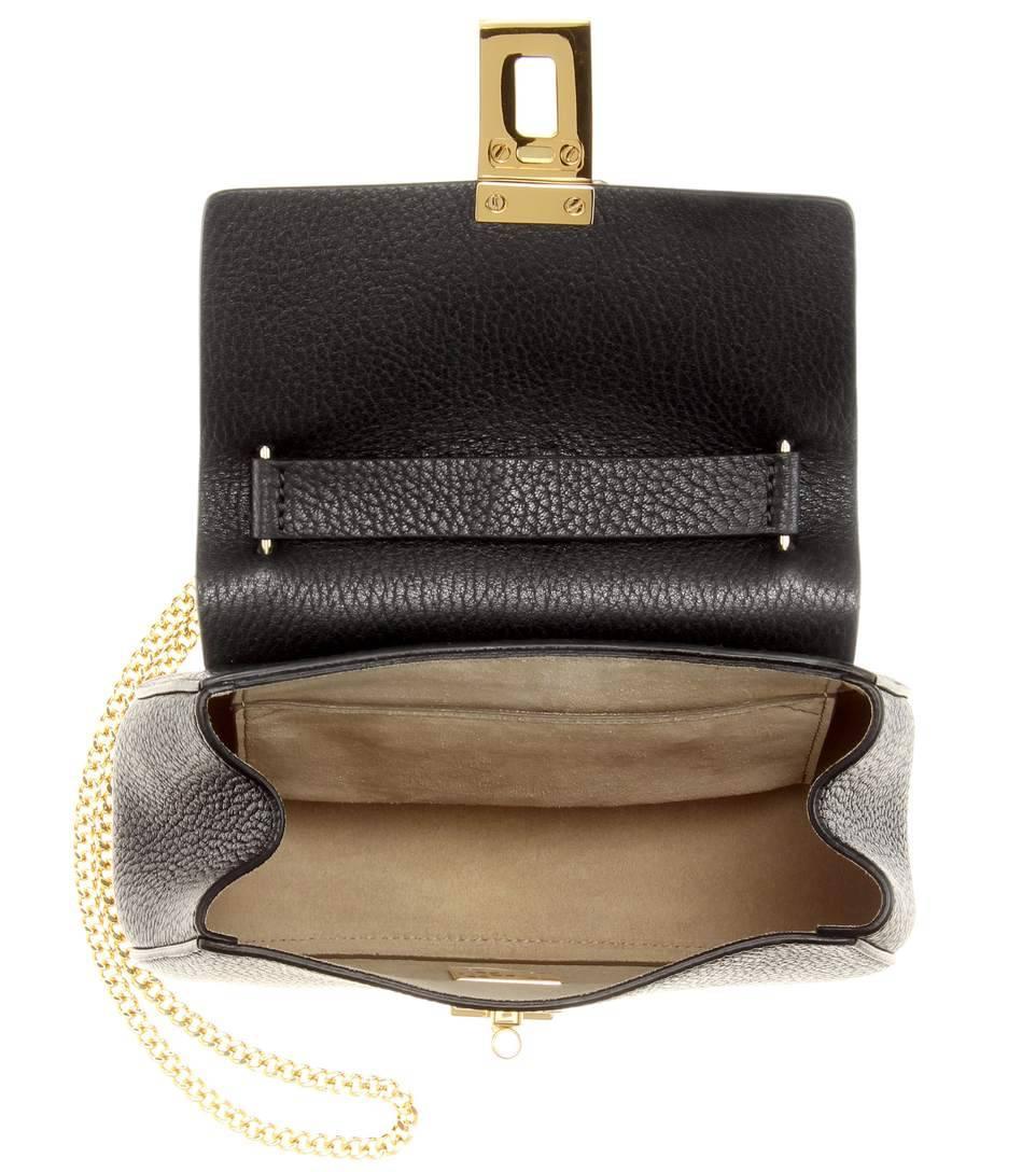 Black Chloe Drew Mini Leather Shoulder Bag For Sale