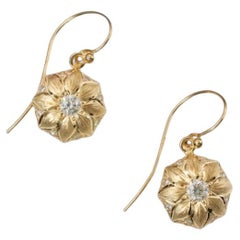 Set of 2 Clematis Earrings in 14K Yellow Gold & Diamond by Alice Son