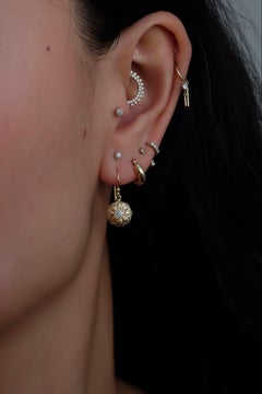 Set of 2 Clematis Earrings in 14K Yellow Gold & Diamond by Alice Son
