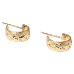 Set of 2 Dew Huggie Hoops in 14K Yellow Gold & Diamond by Alice Son