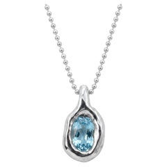 Collier à pendentif PWLL en argent sterling recyclé et topaze bleue, par Allie Early