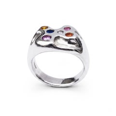 EROSION I Signet Ring in Recycled Sterling Silver and Moissanite by Allie Early