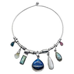 Aurora of the Six Silver Hand‑Sculpted Bohemian Necklace by 6 Elements Studio