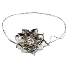 Lotus of Light Silver Lotus One Of a Kind Necklace by 6 Elements Studio