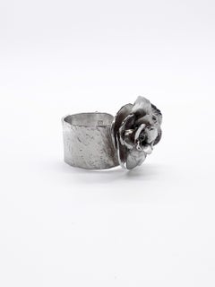 Rose One Of a Kind Ring in Sterling Silver & Fine Silver by 6 Elements Studio