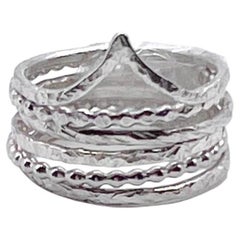 Set of 6 Stacking Rings in Recycled 925 Sterling Silver by 6 Elements Studio