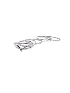 Set of 6 Stacking Rings in Recycled 925 Sterling Silver by 6 Elements Studio