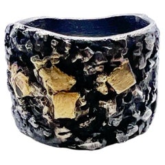 Light, The Maker Sculptural Wide Band Ring in Gold & Silver by 6 Elements Studio