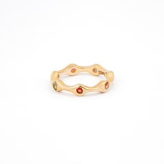 Rainbow Gems Wave Ring in 18K Yellow Gold & Sapphires by SIDERAE