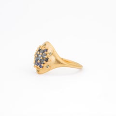 Supernova Dome Ring in 18K Yellow Gold & Sapphires by SIDERAE