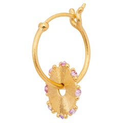 Andromeda Disk Single Earring in 18K Yellow Gold & Sapphires by SIDERAE
