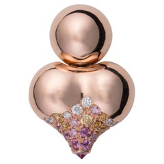 Lotus I Violet Single Earring in 18K Rose Gold & Diamonds by Minh Luong
