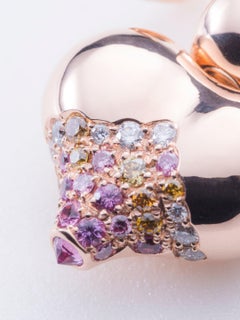 Lotus I Violet Single Earring in 18K Rose Gold & Diamonds by Minh Luong