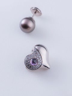 Orecchino singolo "Eternal Knot II Gris" in oro grigio 18 carati di Minh Luong