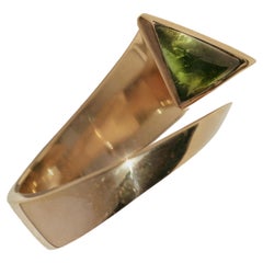 Catalina Big Gold Ring in 14k Gold and Tourmaline by Isabel Delgado