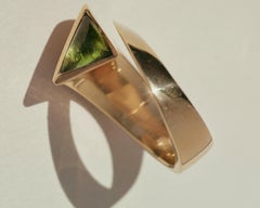 Catalina Big Gold Ring in 14k Gold and Tourmaline by Isabel Delgado