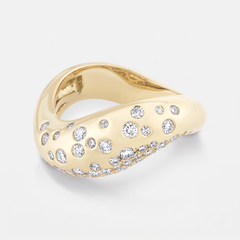 Maria Scattered Diamond Ring in 18k Yellow Gold and Diamonds by Isabel Delgado