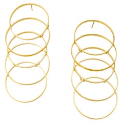 Set Of 2 Moon Path Unique Earrings in 18K Yellow Gold by Theodora D.