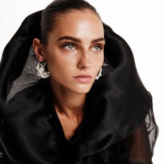 Set Of 2 Flamenco Flowers Unique Earrings in 18K Yellow Gold by Theodora D.