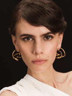 Set Of 2 Andromeda Unique Earrings in 18K Yellow Gold by Theodora D.