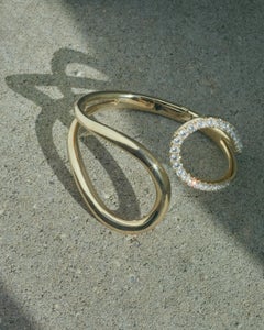 Maria Gold Cuff in 14k Yellow Gold and Diamonds by Isabel Delgado
