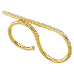 Unique S Ring in 18K Yellow Gold & Brilliant-Cut Diamonds by Theodora D.