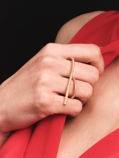 Unique S Ring in 18K Yellow Gold & Brilliant-Cut Diamonds by Theodora D.