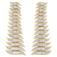 Stephanie Baguette Diamond Earrings in 18k Yellow Gold by Isabel Delgado