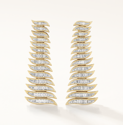 Stephanie Baguette Diamond Earrings in 18k Yellow Gold by Isabel Delgado