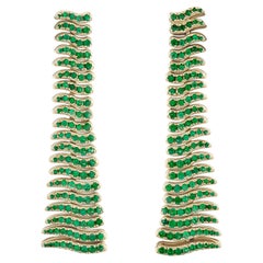 Stephanie Emerald Earrings in 14k Yellow Gold by Isabel Delgado